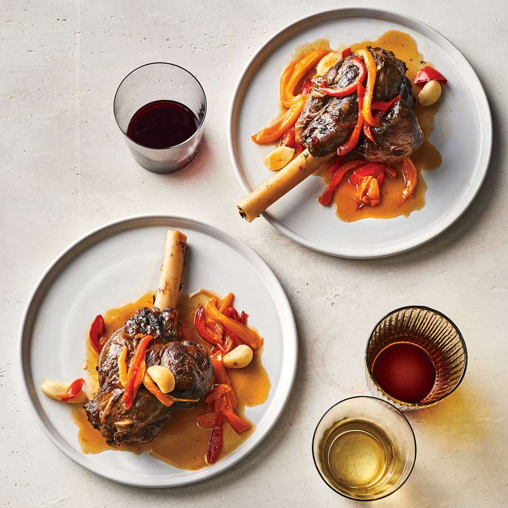 Braised lamb shanks